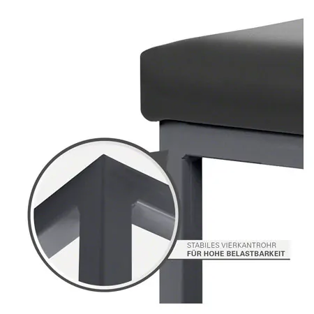 Hocker mit Polster, L x B 40 x 40 cm, Gestellfarbe anthrazit