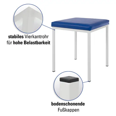 Hocker mit Polster, LxB 40x40 cm