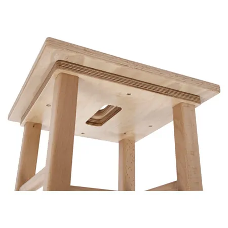 Holzhocker aus Hartholz, LxB 35x35 cm