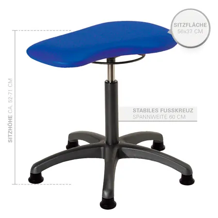 Therapiehocker mit Polster, Standard mit Gleitern
