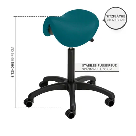 Sattelhocker mit Polster, Standard mit Rollen