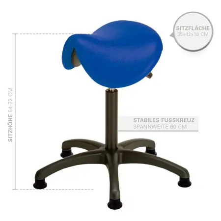 Sattelhocker mit Polster, Standard mit Gleitern