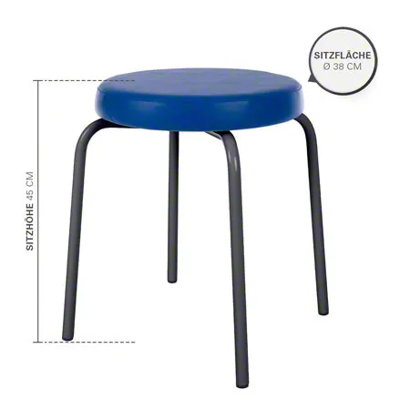 Gymnastikhocker Standard mit Komfort-Polster,  38 cm, Gestellfarbe anthrazit