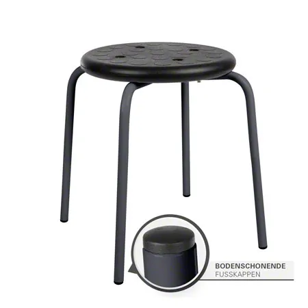 Mehrzweckhocker Standard mit PU-Sitzflche,  35 cm, Gestellfarbe anthrazit