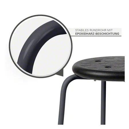 Mehrzweckhocker Standard mit PU-Sitzflche,  35 cm, Gestellfarbe anthrazit