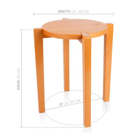 Gymnastikhocker-Set aus Holz inkl. Sitzkissen aus Kunstleder, Set 2-tlg.