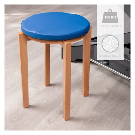 Gymnastikhocker-Set aus Holz inkl. Sitzkissen aus Kunstleder, Set 2-tlg.