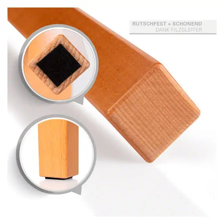 Gymnastikhocker-Set aus Holz inkl. Sitzkissen aus Kunstleder, Set 2-tlg.