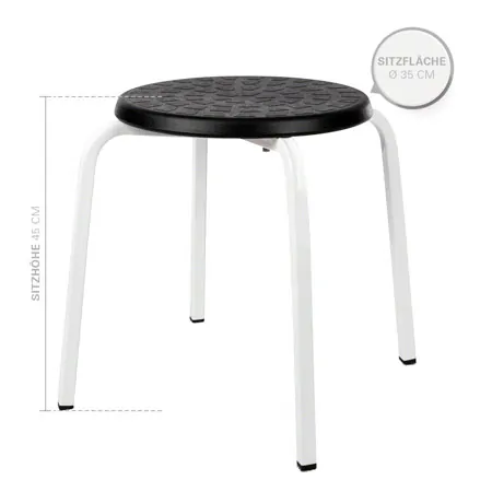 Mehrzweckhocker Exklusiv mit PU-Sitzflche  34 cm