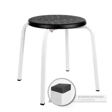 Mehrzweckhocker Exklusiv mit PU-Sitzflche  34 cm