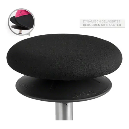 Ergo Pendelhocker Standard,  30 cm, schwarz