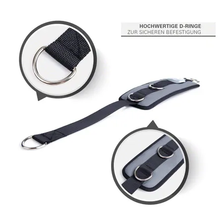 Sport-Tec Hand-/Fu�gelenkgurt, LxB 25x8 cm, schwarz/grau