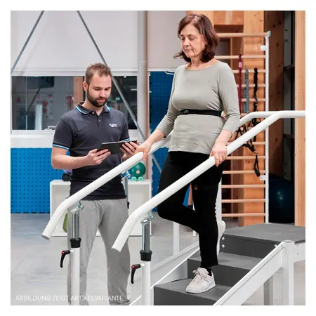 bungstreppe mit verstellbarem Handlauf, Eckausfhrung