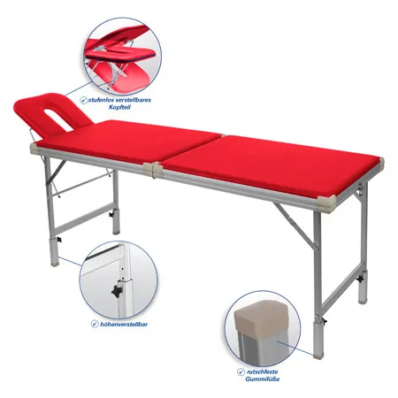 Alu-Kofferliege Robusta ST, inkl. Kopfteil , LxBxH 170/210x56x70-82 cm