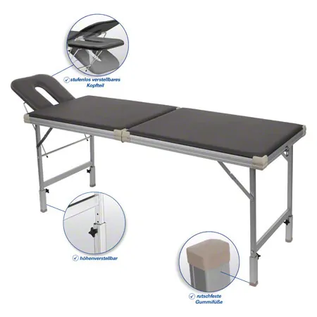 Alu-Kofferliege Robusta ST, inkl. Kopfteil , LxBxH 170/210x56x70-82 cm