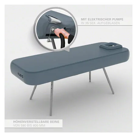 NUBIS Aufblasbare Massageliege Pro 2.0, LxBxH 190 x 75 x 58-80 cm
