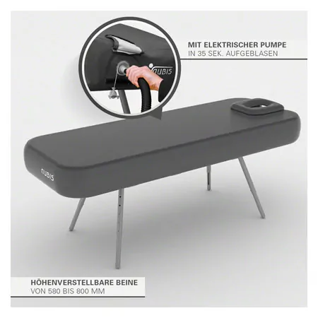NUBIS Aufblasbare Massageliege Pro 2.0, LxBxH 190 x 75 x 58-80 cm
