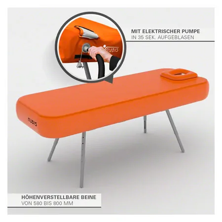 NUBIS Aufblasbare Massageliege Pro 2.0, LxBxH 190 x 75 x 58-80 cm