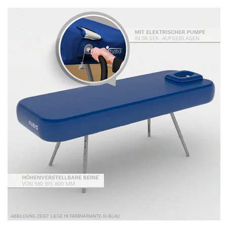 NUBIS Aufblasbare Massageliege Pro 2.0, inkl. Hocker 35 x 60 cm