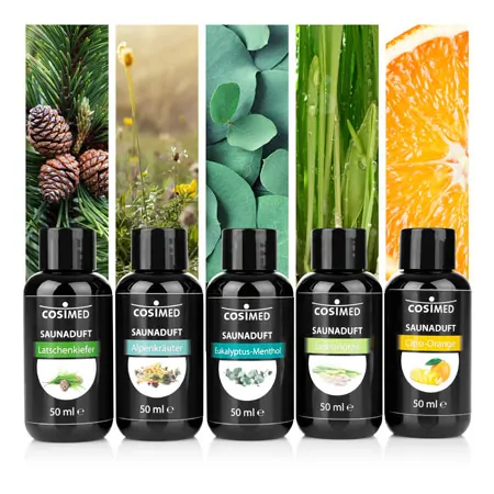 CosiMed Saunaduft-Probierset Unsere Besten, 5 Flaschen  50 ml