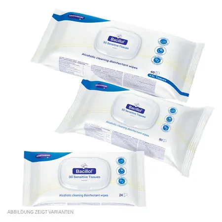 Bacillol 30 Sensitive Tissues Flchen-Desinfektionstcher, 20x18 cm, 80 Stck
