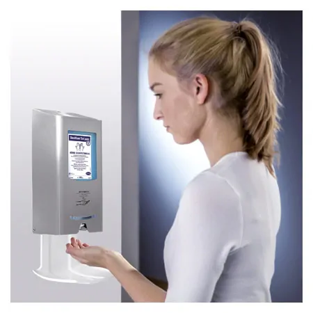 Desinfektionsmittelspender-Set CleanSafe touchless, Edelstahl, Sterillium und Auffangschale