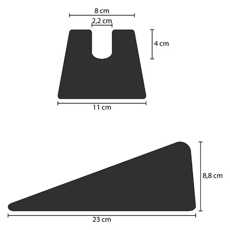 Mobilisationskeil gro, LxBxH 23x11x8,8 cm