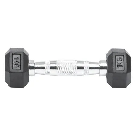 Hex Kompakthantel aus Gummi, 1 kg, Stck