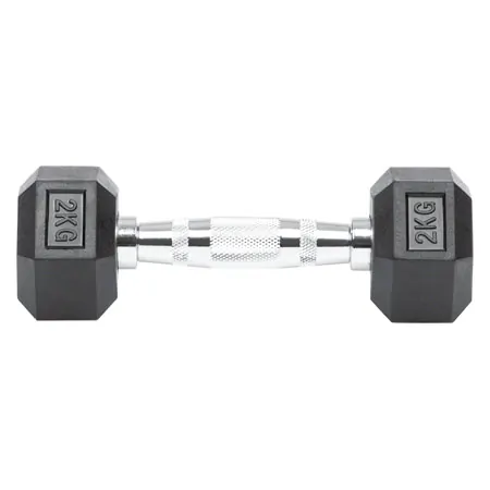 Hex Kompakthantel aus Gummi, 2 kg, Stck