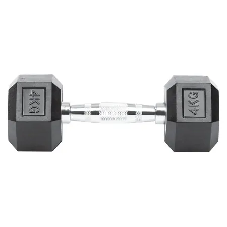 Hex Kompakthantel aus Gummi, 4 kg, Stck