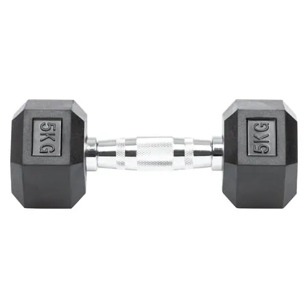 Hex Kompakthantel aus Gummi, 5 kg, Stck