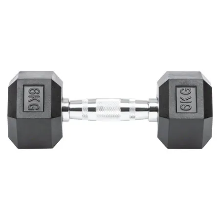 Hex Kompakthantel aus Gummi, 6 kg, Stck