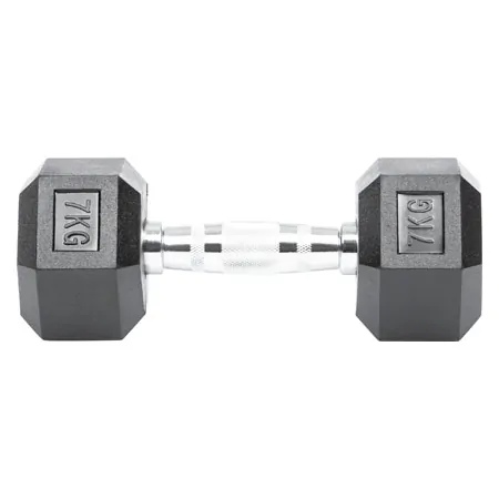 Hex Kompakthantel aus Gummi, 7 kg, Stck
