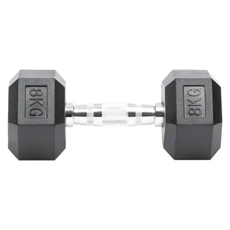 Hex Kompakthantel aus Gummi, 8 kg, Stck