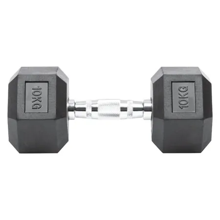 Hex Kompakthantel aus Gummi, 10 kg, Stck