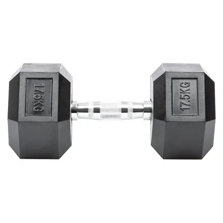 Hex Kompakthantel aus Gummi, 17,5 kg, Stck