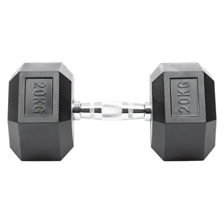 Hex Kompakthantel aus Gummi, 20 kg, Stck