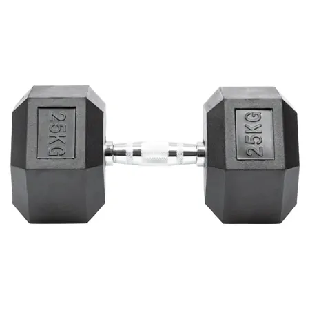 Hex Kompakthantel aus Gummi, 25 kg, Stck