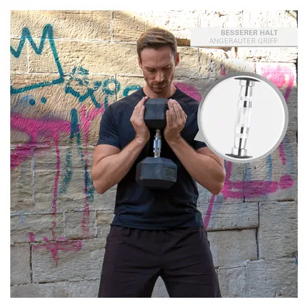 Hex Kompakthantel aus Gummi, 25 kg, Stck