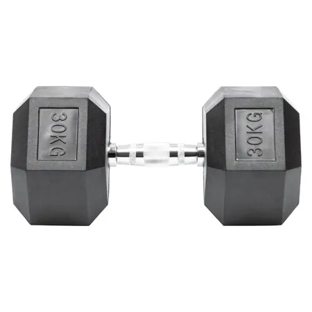 Hex Kompakthantel aus Gummi, 30 kg, Stck