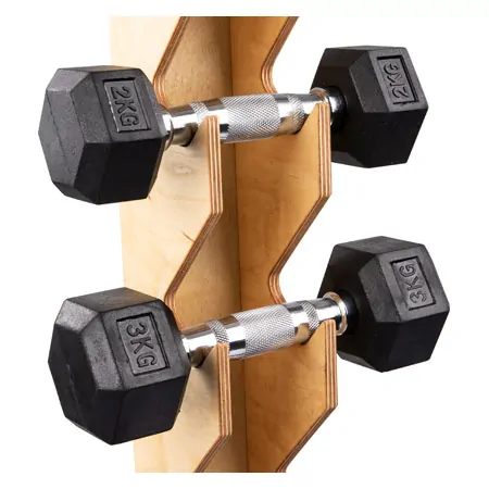 Wandhalterung-Set inkl. Hex Kompakthanteln, 1-6 kg, 6 Stck