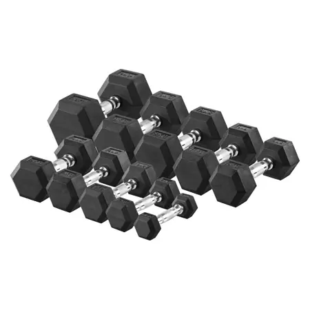 Kurzhantel-Stnder-Set mit 10 Paar Hex Hanteln, 1-10 kg, LxBxH 74x62x128 cm