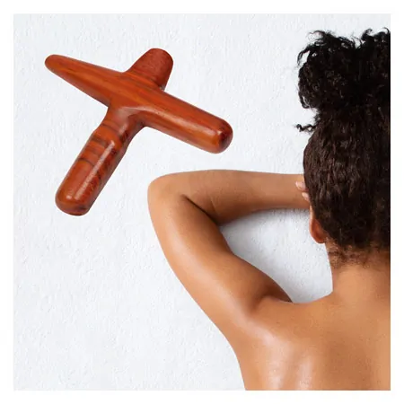 Asiatisches Wellness-Massagekreuz aus Holz, einteilig