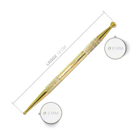 Akupressurstift aus Messing, 13 cm,  3 / 6 mm
