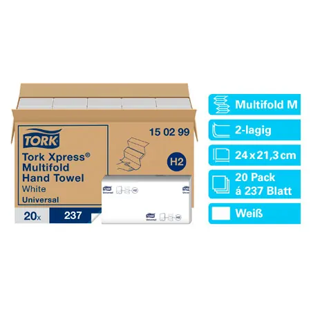 Tork Xpress Universal H2 Interfold Papierhandtcher, 2-lagig, 4740 Stck