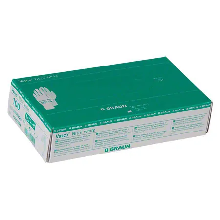 Untersuchungshandschuhe Vasco Nitril white, Gr. M/7-8, puder- und latexfrei, 100 Stck