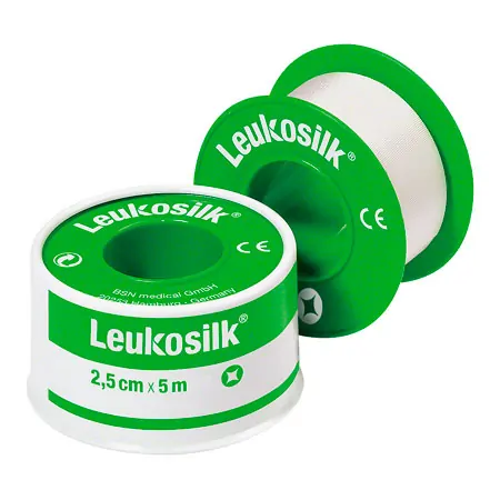 Leukosilk mit Schutzring, 5 m x 2,5 cm, 12 Stck