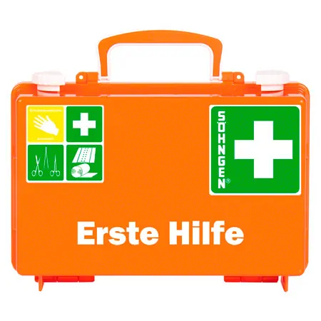 Erste-Hilfe-Koffer Quick nach DIN 13157, inkl. Wandhalterung