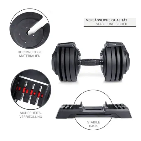 Sport-Tec verstellbare Kurzhantel, 3-24 kg