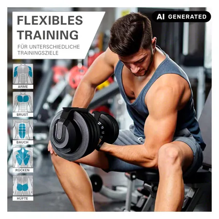 Sport-Tec verstellbare Kurzhantel, 3-24 kg